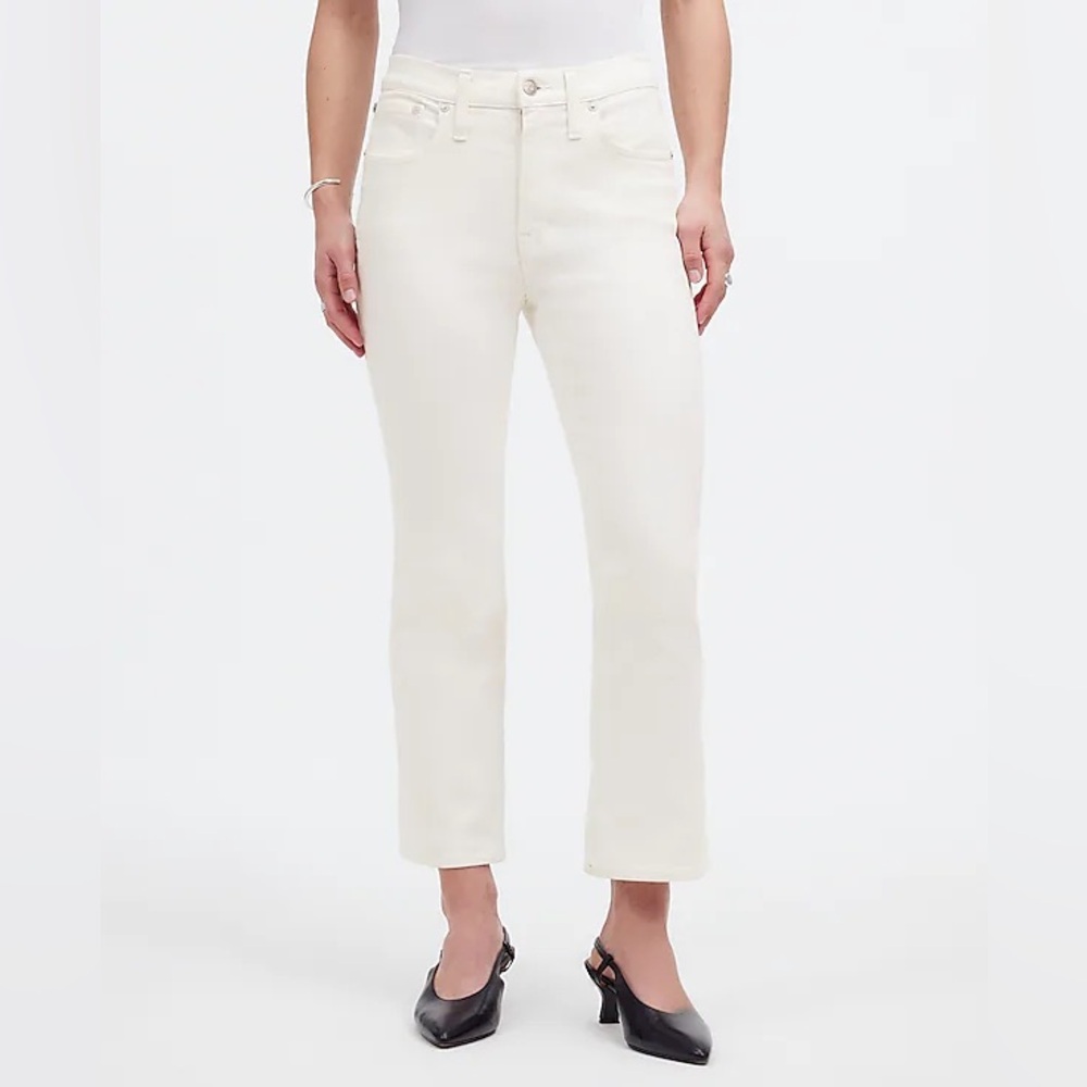 Madewell Petite Kick Out Crop Jeans In Pure White Size 24P NWT